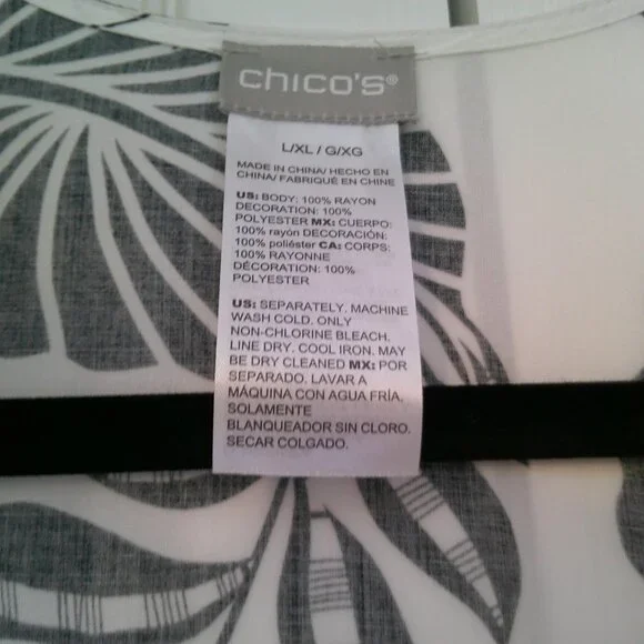 Chico's Black and white Ruana L/XL - Picture 2 of 3
